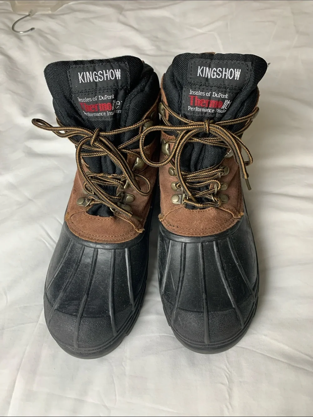 Kingshow Men's 8.5 Leather Thermolite Waterproof Construction Workwear Boots